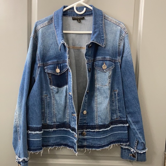 Lane Bryant Deconstructed Denim Jacket size 24 - Picture 4 of 7